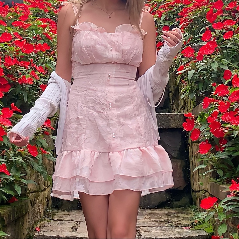 Coquette Pink Ruffled Dress